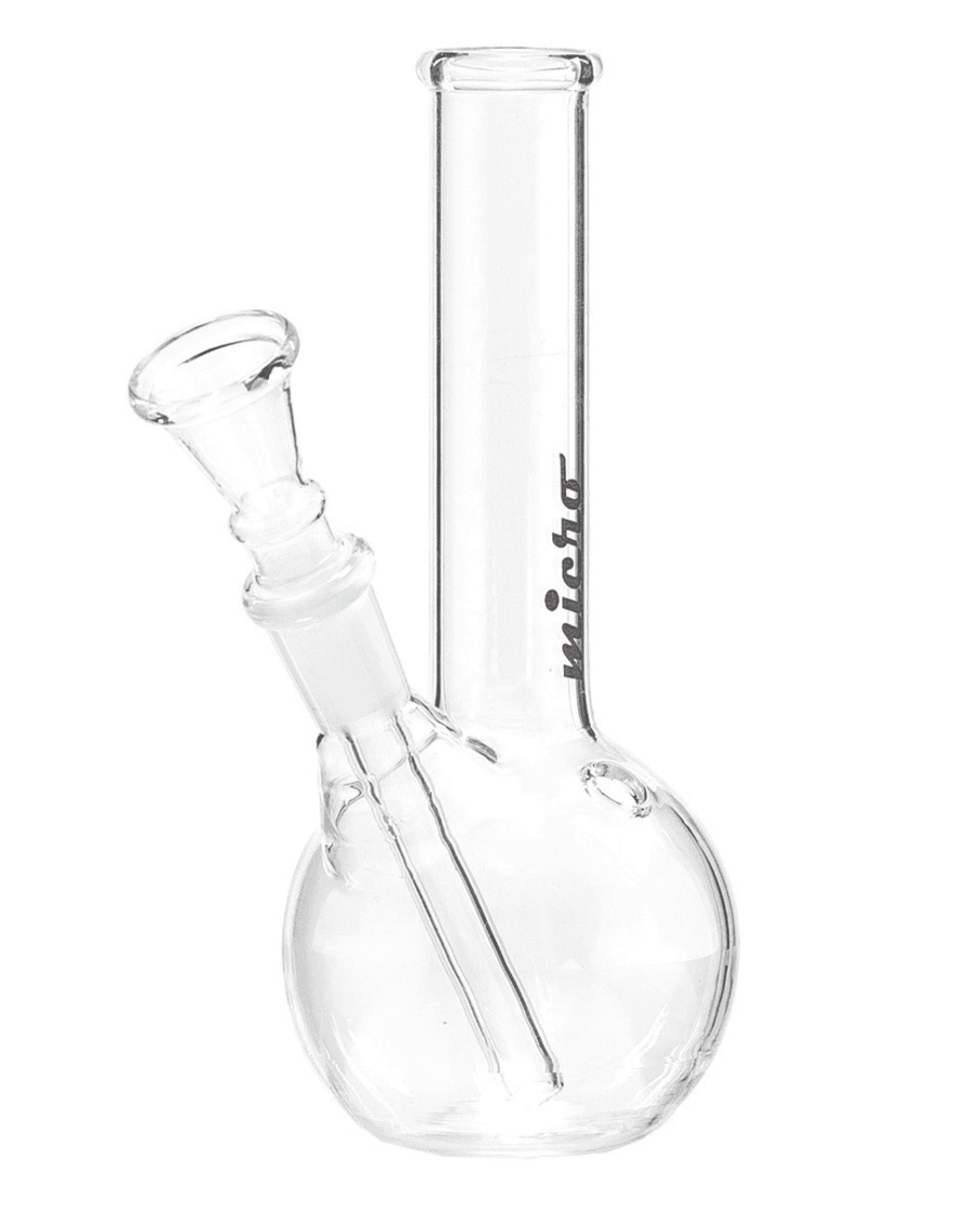 Frontansicht der Micro Bouncer Glass Bong mit 16 cm Höhe und 24 mm Durchmesser.