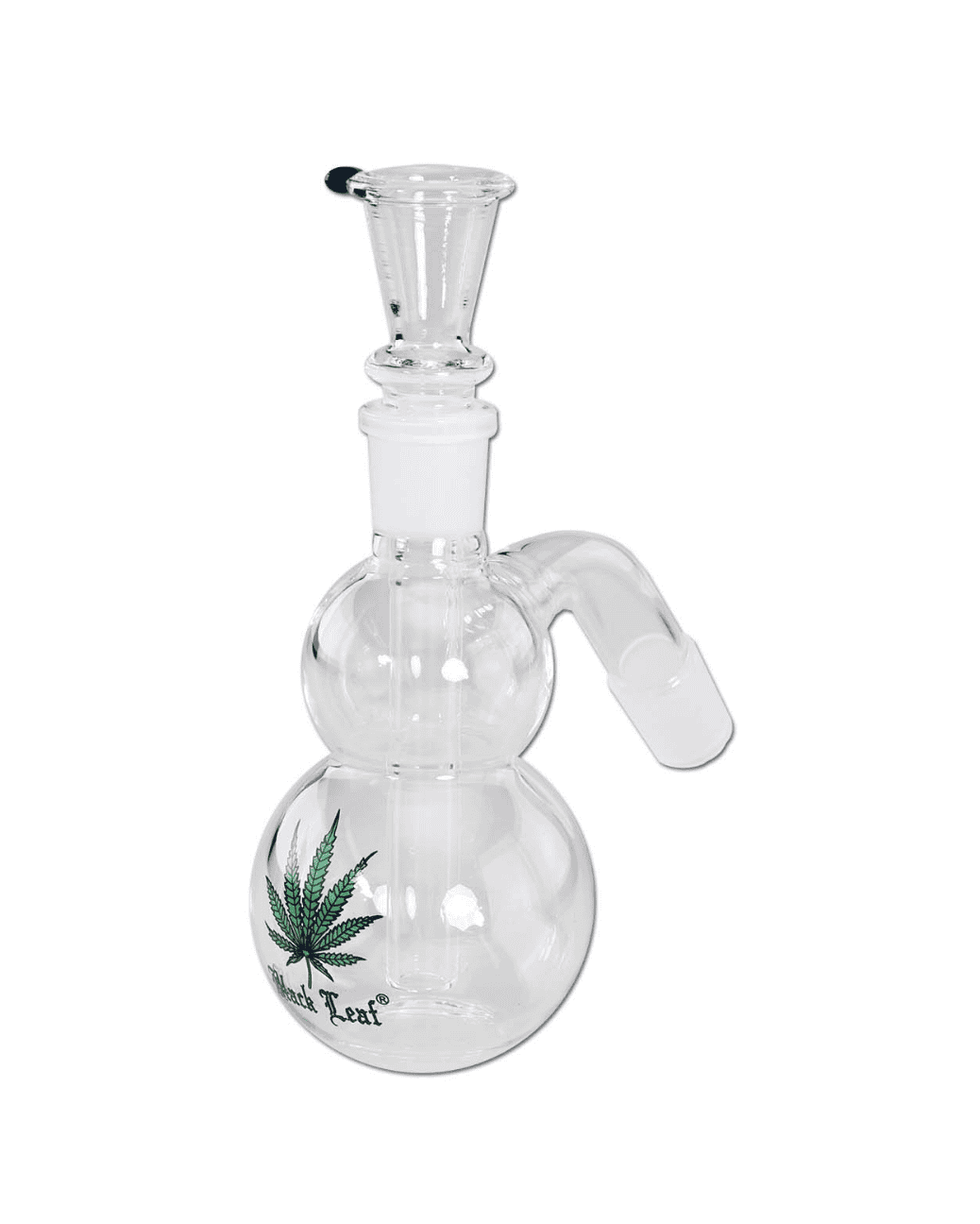 Glas Doppelfilter Aufsatz mit Hanfblatt Design - Vorkühler (18.8er Schliff)