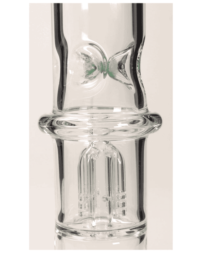 Black Leaf Glasbong mit doppeltem Schliff und 4-Arm Perkolator in seegrün