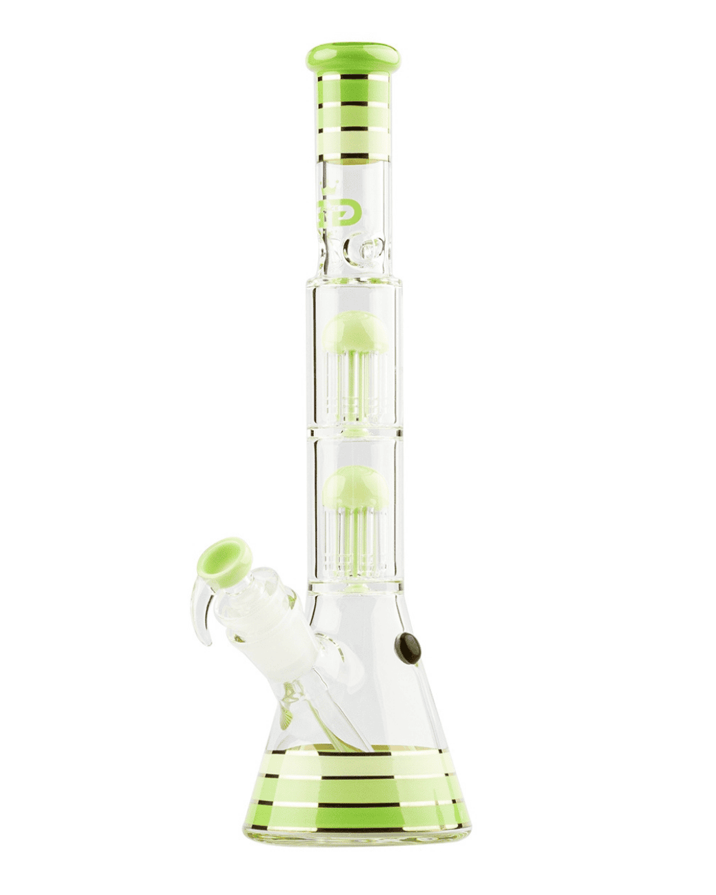 Nahaufnahme des 29.2 mm Steckkopfs der Grace Glass Golden Line Green Beaker Bong
