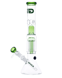 Gesamtansicht der Grace Glass OG Serie Green Shotg Bong mit grünem Design und Beaker-Basisrohr.