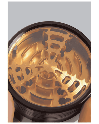 Grinder/Crusher 'Mill' – Aluminum, Black/Gold 4-piece