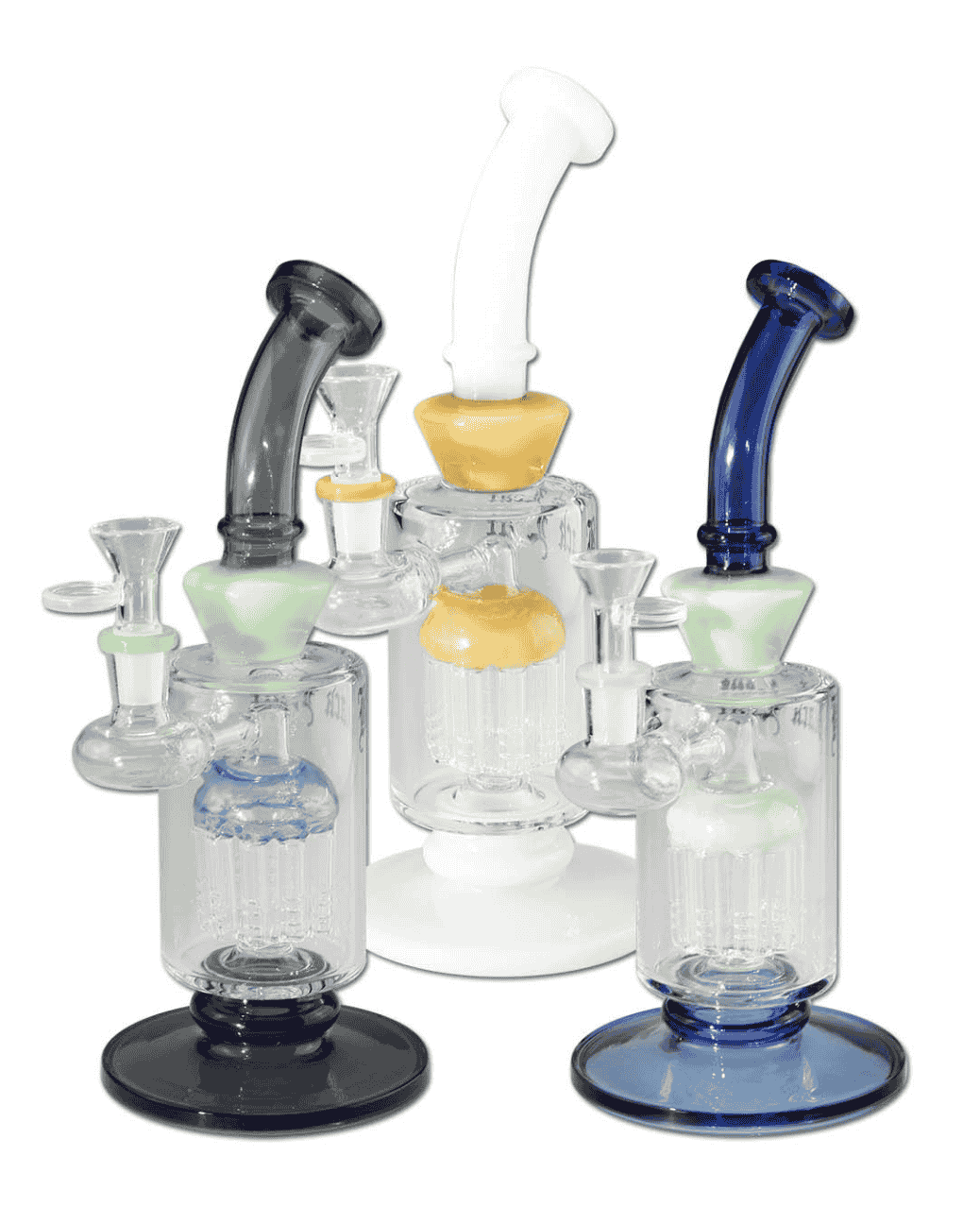 Der Black Leaf Bubbler aus Borosilikatglas mit einer Höhe von 270mm und einem Durchmesser von 65/23mm