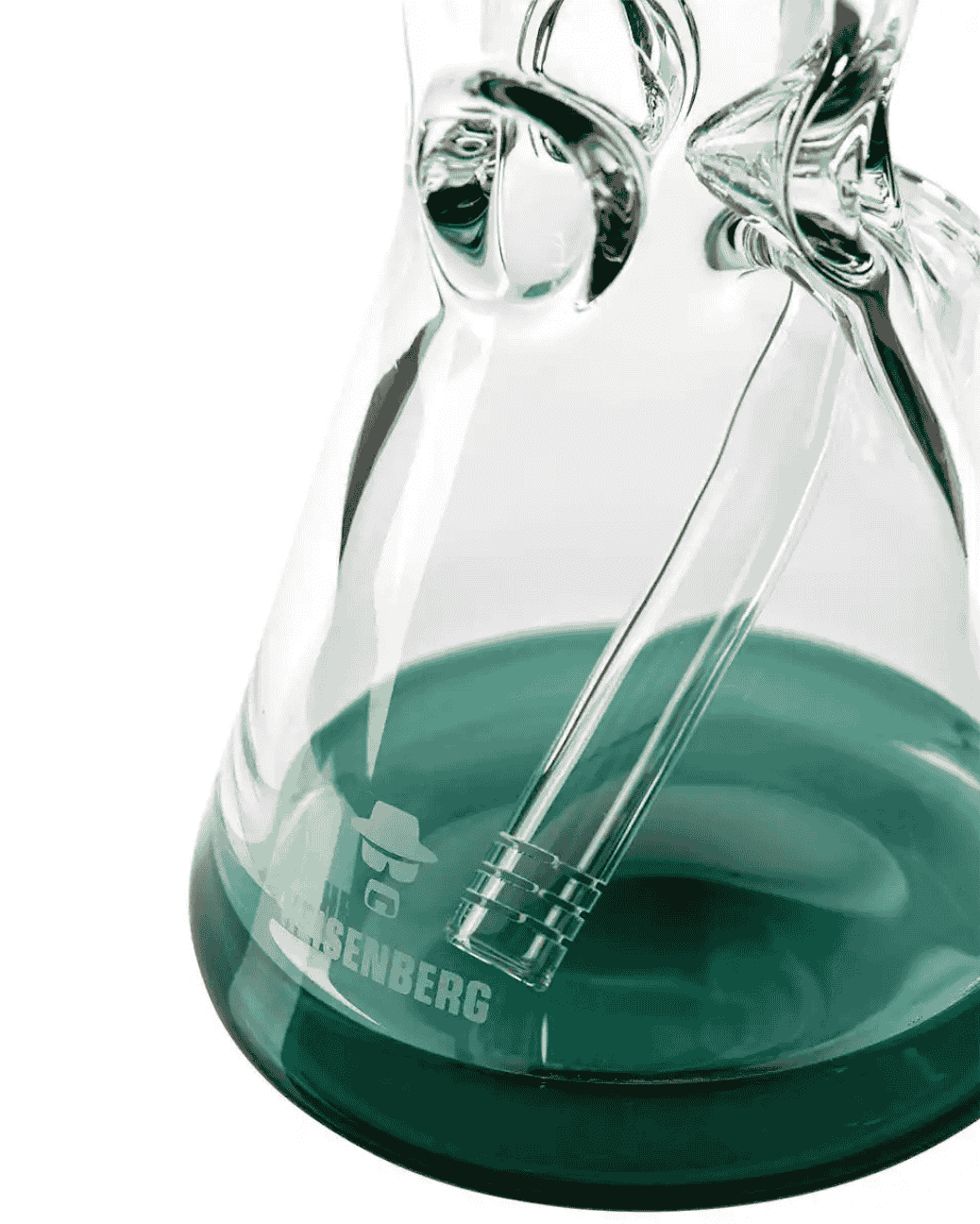 Detailansicht des seegrünen Bodens der Hank Glasbong HNBG