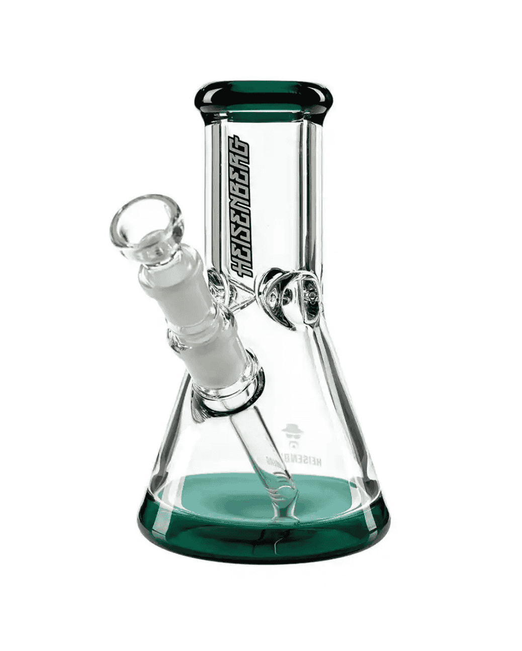 Seitenansicht der Hank Glasbong HNBG mit seegrünem Mundstück und Boden