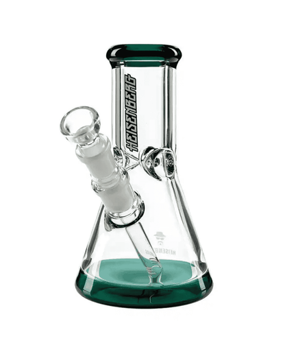 Seitenansicht der Hank Glasbong HNBG mit seegrünem Mundstück und Boden