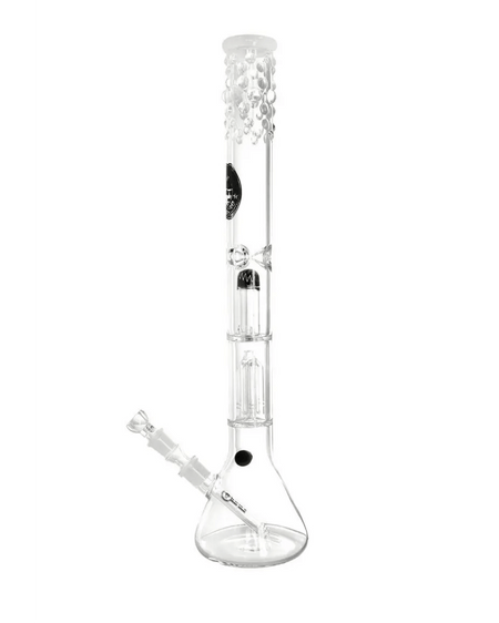 Schöne Beaker Bubble Color Arm Perc Glasbong mit Kickloch, Chillum und Head/Kopf von Heisenberg zum Rauchen von Kräutern.