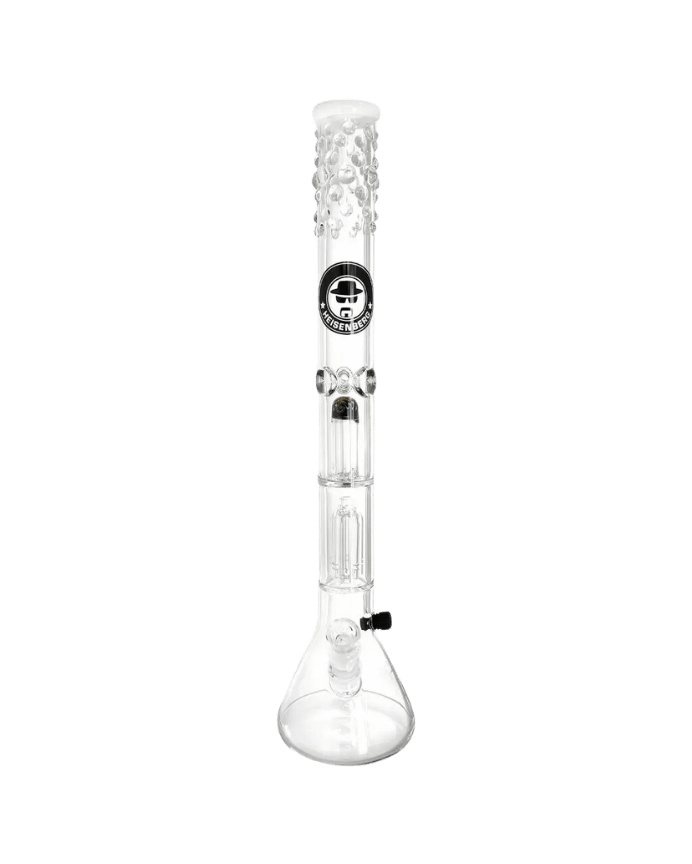 Schöne Beaker Bubble Color Arm Perc Glasbong mit Kickloch, Chillum und Head/Kopf von Heisenberg zum Rauchen von Kräutern.