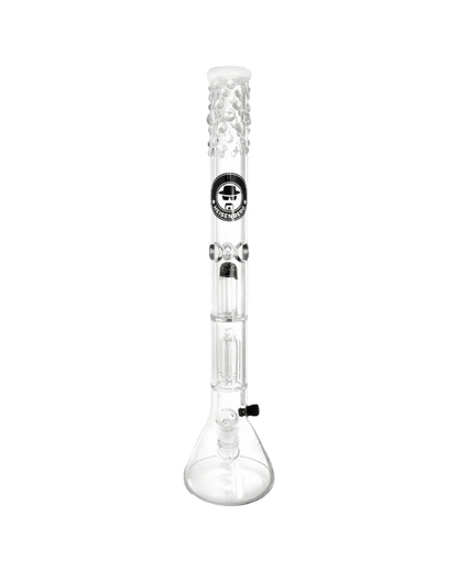 Schöne Beaker Bubble Color Arm Perc Glasbong mit Kickloch, Chillum und Head/Kopf von Heisenberg zum Rauchen von Kräutern.