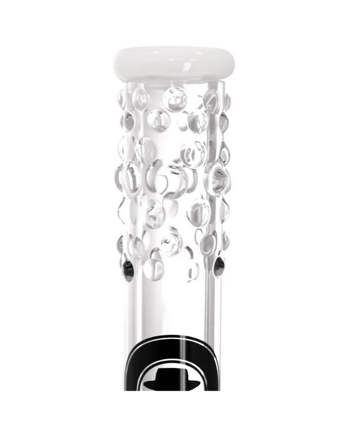 Schöne Beaker Bubble Color Arm Perc Glasbong mit Kickloch, Chillum und Head/Kopf von Heisenberg zum Rauchen von Kräutern.