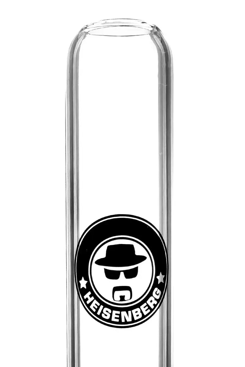 Schöne Big Fat Joe Glasbong mit Kickloch und passendem Head von Heisenberg zum Rauchen von Kräutern.