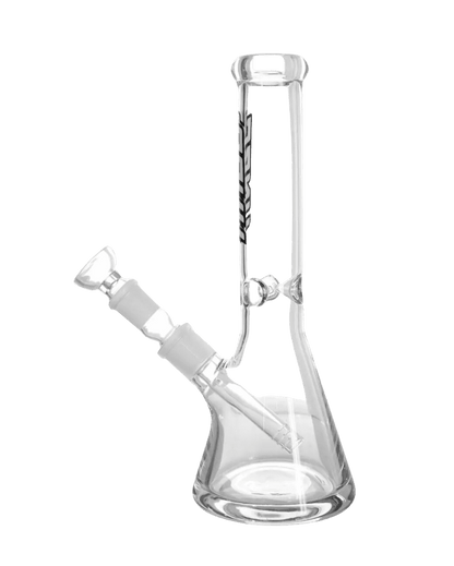 Schöne Black Believer Glasbong mit Eiskerben, passendem Chillum und Head/Kopf von Heisenberg zum Rauchen von Kräutern.