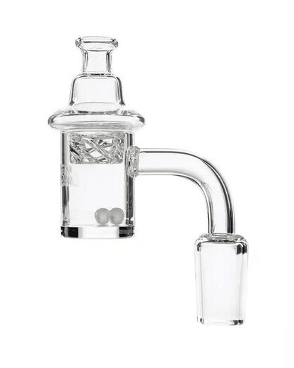 Seitenansicht des Heisenberg Forge Dabbing Bangers aus Quarzglas mit 14.5er Schliff.