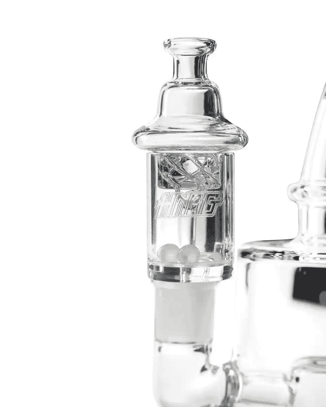 Der Heisenberg Forge Dabbing Banger mit aufgesetzter Carb Cap zur optimalen Temperaturkontrolle