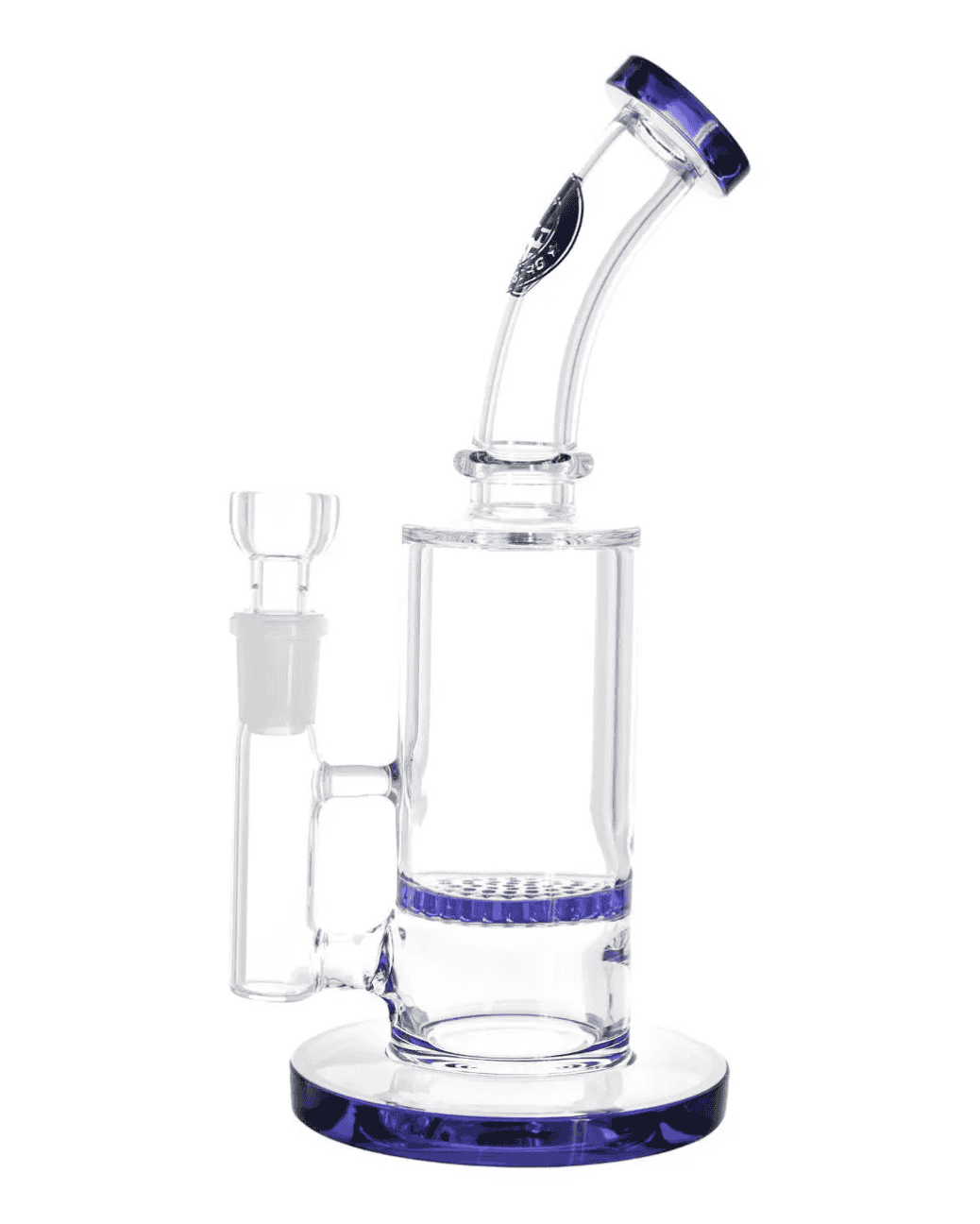 Schöne Honey_Dude_Blue_Glasbong mit passendem Head/Kopf von Heisenberg zum Rauchen von Kräutern.
