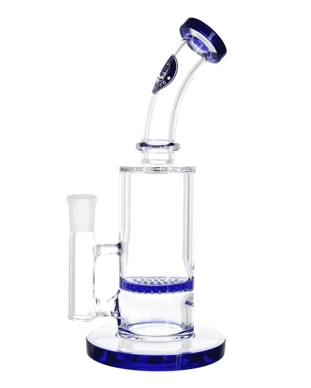 Schöne Honey_Dude_Blue_Glasbong mit passendem Head/Kopf von Heisenberg zum Rauchen von Kräutern.
