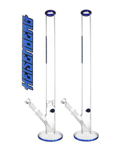 Schöne Long Slim Jim 3.0  Glasbong mit Eiskerben, passendem Chillum und Head/Kopf von Heisenberg zum Rauchen von Kräutern.
