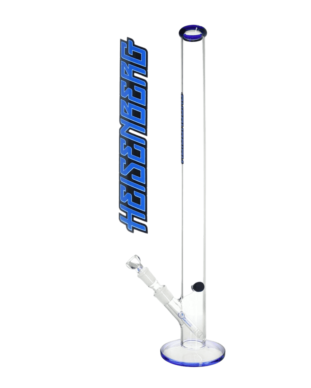 Schöne Long Slim Jim 3.0  Glasbong mit Eiskerben, passendem Chillum und Head/Kopf von Heisenberg zum Rauchen von Kräutern.