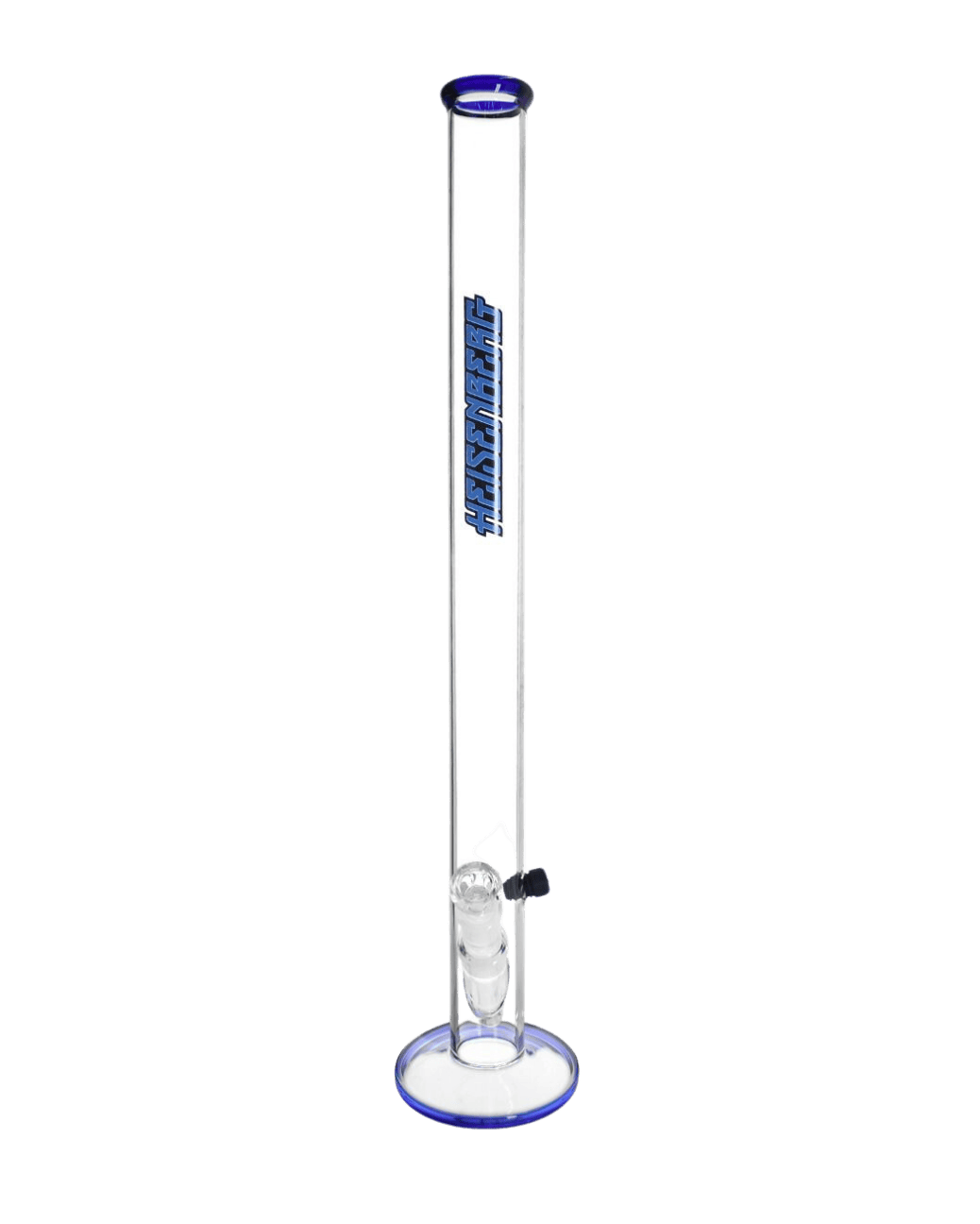 Schöne Long Slim Jim 3.0  Glasbong mit Eiskerben, passendem Chillum und Head/Kopf von Heisenberg zum Rauchen von Kräutern.