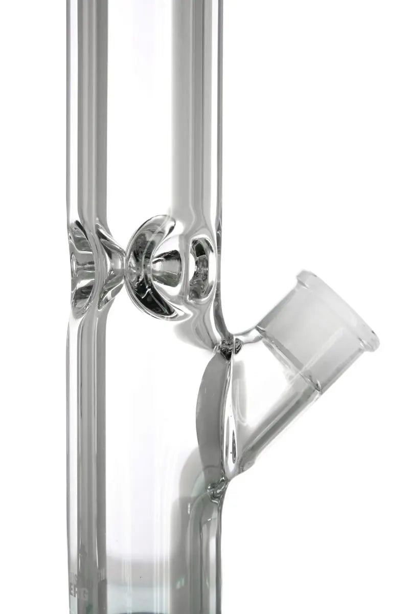 Schöne Mega-Impact Glasbong mit Eiskerben, passendem Chillum/Kupplung und Head von Heisenberg zum Rauchen von Kräutern.