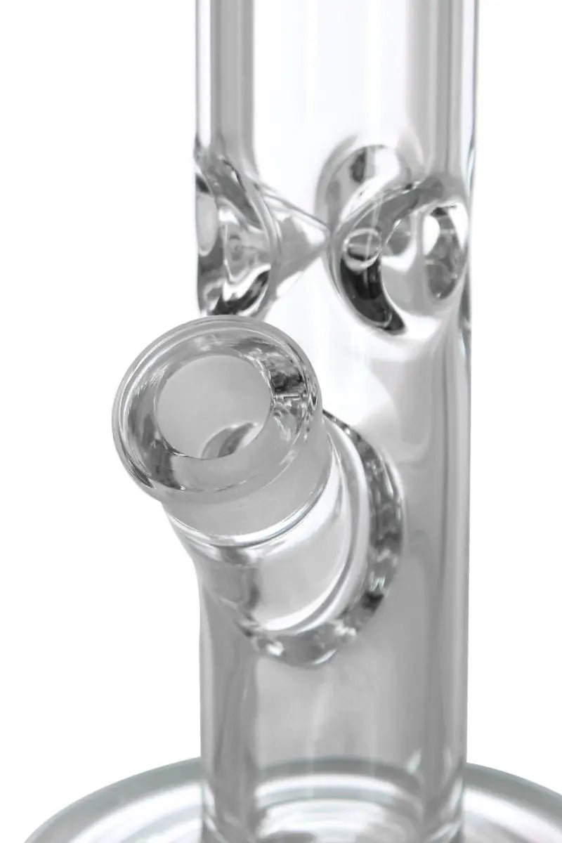 Schöne Mega-Impact Glasbong mit Eiskerben, passendem Chillum/Kupplung und Head von Heisenberg zum Rauchen von Kräutern.