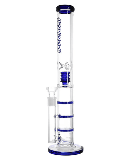 Detailansicht des blauen Drum-Perc in der Heisenberg Ocean Glasbong.