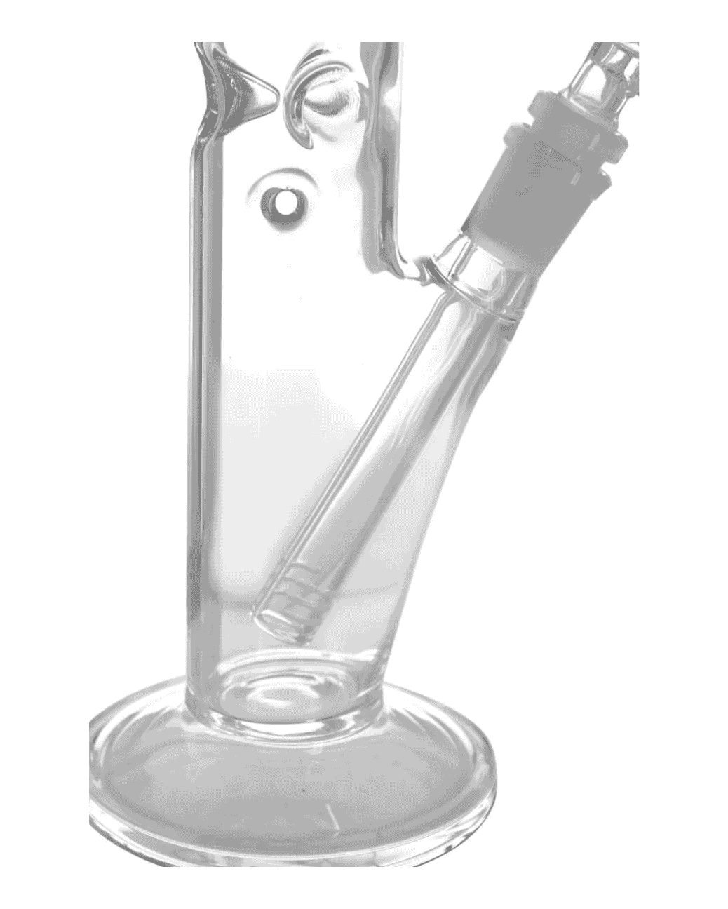 Schöne Heisenberg Payday Black Glasbong mit Kickloch, passendem Chillum und Head/Kopf zum Rauchen von Kräutern.