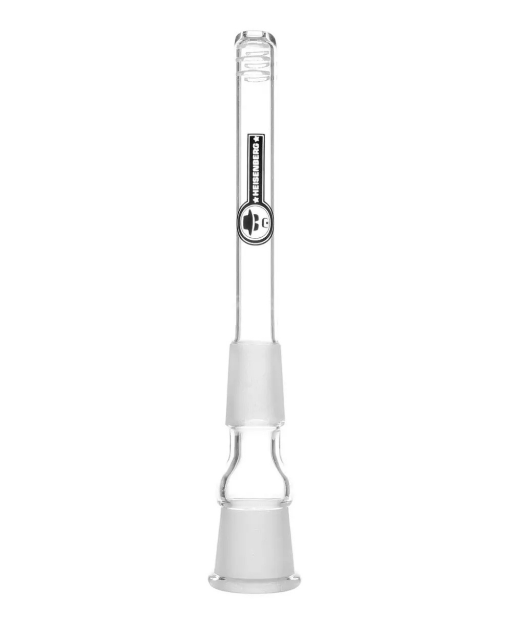 Nahaufnahme des Schlitzdiffusors vom Heisenberg Chillum, 11 cm Länge, verdeutlicht die feine Verarbeitung der Schlitzlöcher.