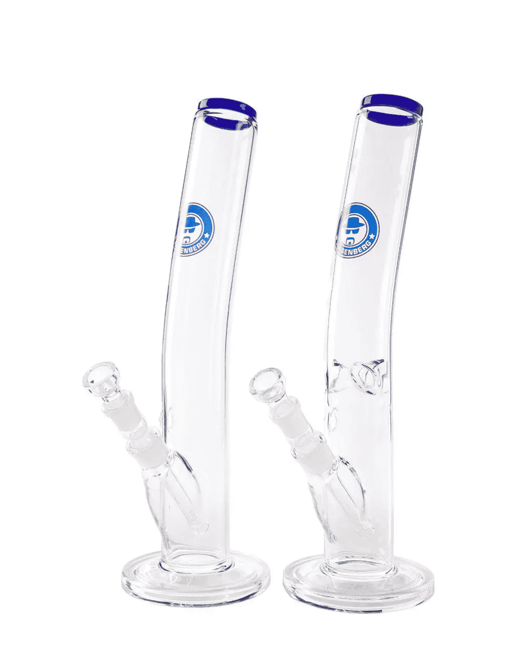 Schöne Heisenberg_Slick_Rick Glasbong mit passendem Chillum und Head/Kopf von Heisenberg zum Rauchen von Kräutern.