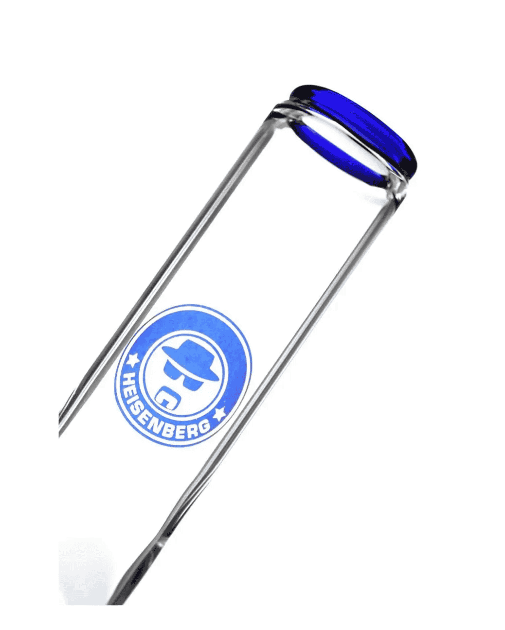 Schöne Heisenberg_Slick_Rick Glasbong mit passendem Chillum und Head/Kopf von Heisenberg zum Rauchen von Kräutern.