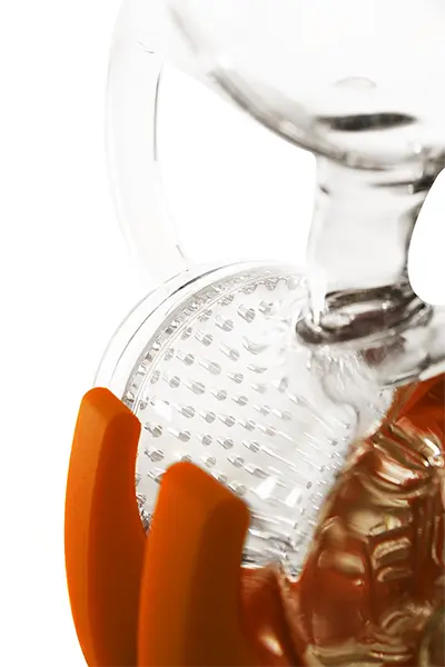 Schöne Uhrwerk 2.0 Glasbong mit passendem Head/Kopf von Heisenberg zum Rauchen von Kräutern günstig kaufen.