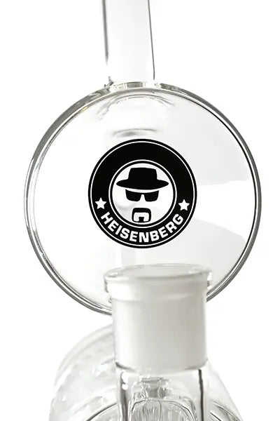 Schöne Uhrwerk 2.0 Glasbong mit passendem Head/Kopf von Heisenberg zum Rauchen von Kräutern günstig kaufen.