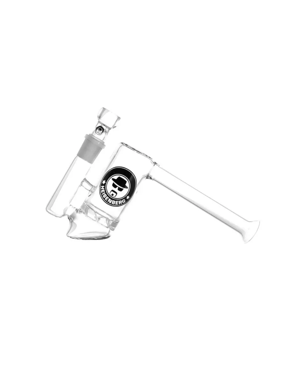 Schöne Glasbong mit passendem Chillum und Head/Kopf von Heisenberg zum Rauchen von Kräutern.