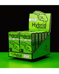Vorderansicht des Hybrid Supreme Filters Filter + Rolls Kombipacks mit Verpackung und Produktdetails