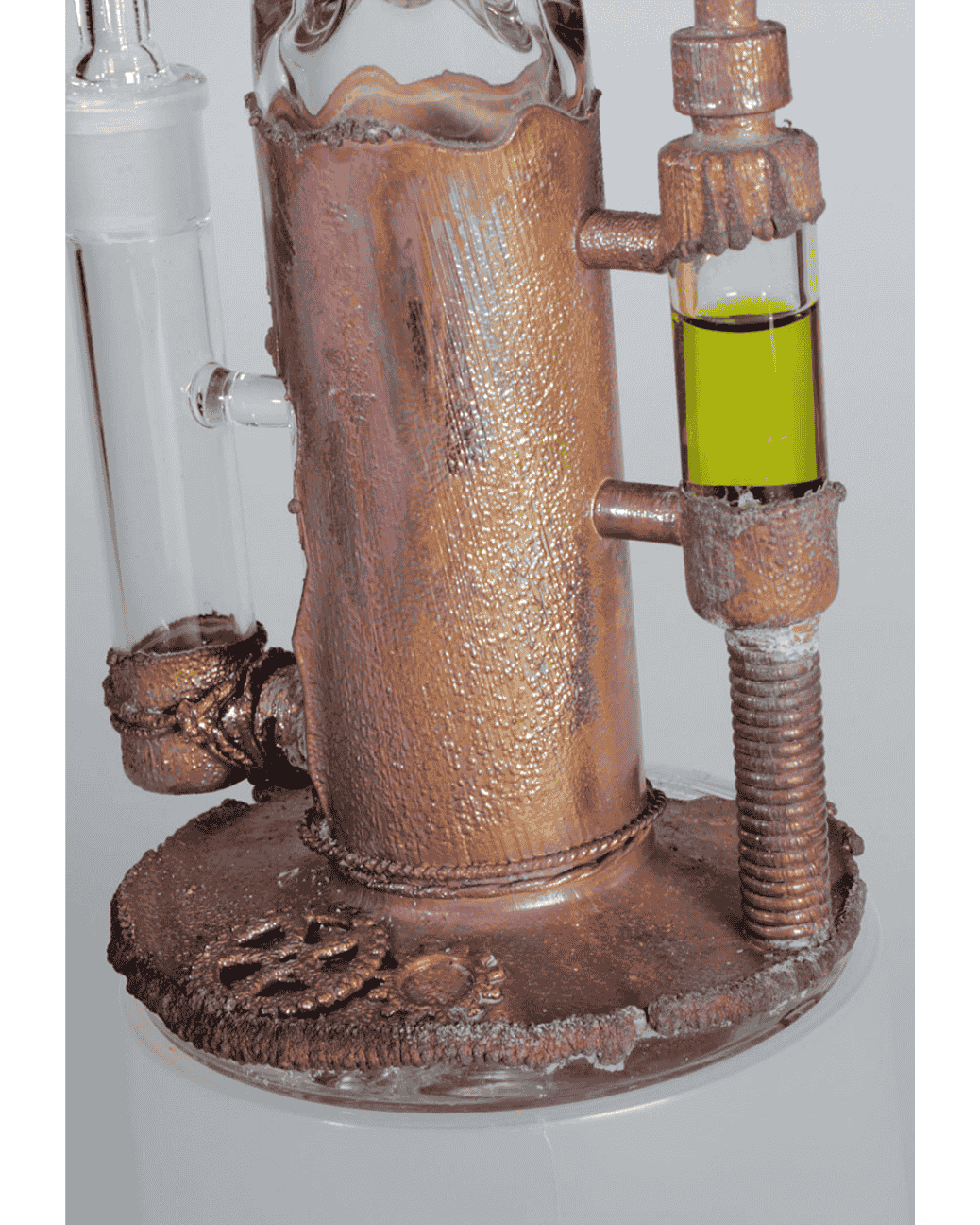 Robuste Glasbong mit Steampunk-Design und Ice-Funktion