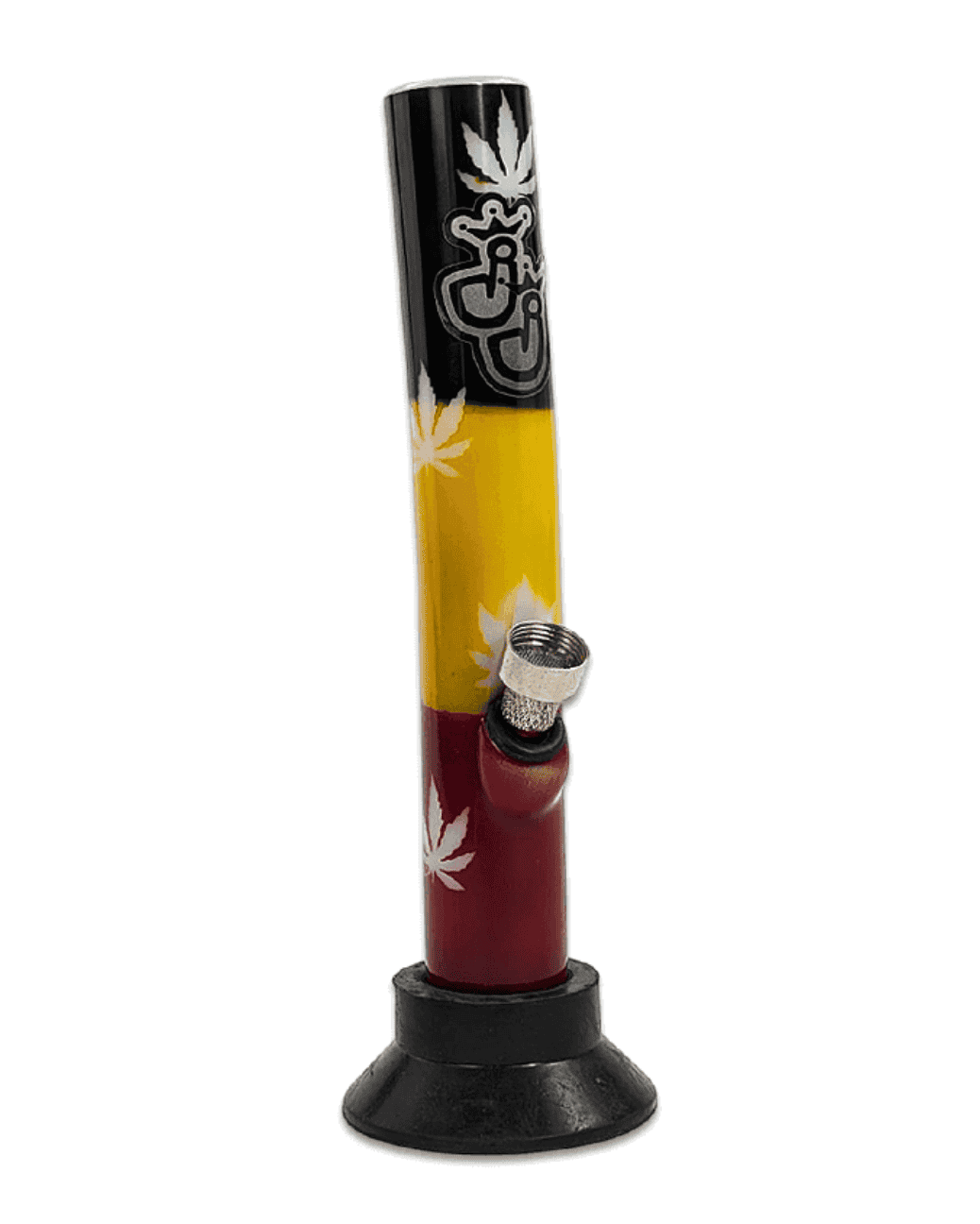 Leicht geknickter Hals der Jelly Joker AWP903-LEAF Bong für bequemeres Ziehen