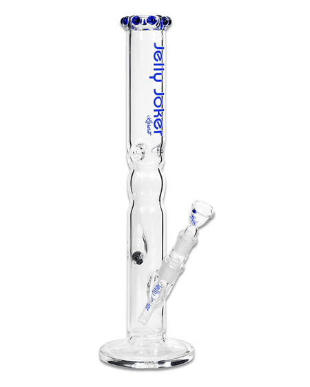 Gesamtansicht der Jelly Joker Lasurit Bong aus Borosilikatglas mit 45 cm Höhe und blauem Kronenmundstück