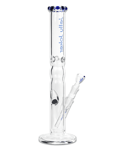 Nahaufnahme des blauen Kronenmundstücks der Jelly Joker Lasurit Bong, das für ein elegantes Design sorgt