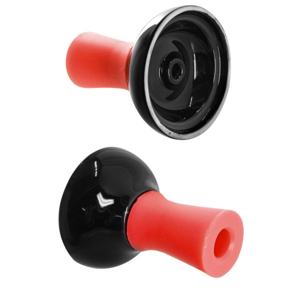 Elegante Kaya-Shisha Black Caro Rot mit Schlauch, passendem Mundstück und Kopf. Zum Rauchen von Shishatabak.