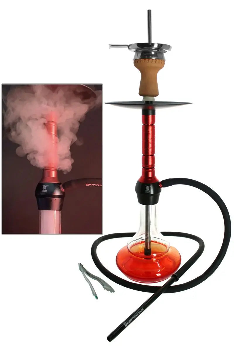 Elegante ELOX ECO Bullseye Shisha mit Nebelwand in Aktion. 
