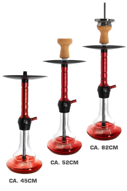 Elegante ELOX ECO Bullseye Shisha dargestellt ist verschiedenen Höhe, mit und ohne Kopf.