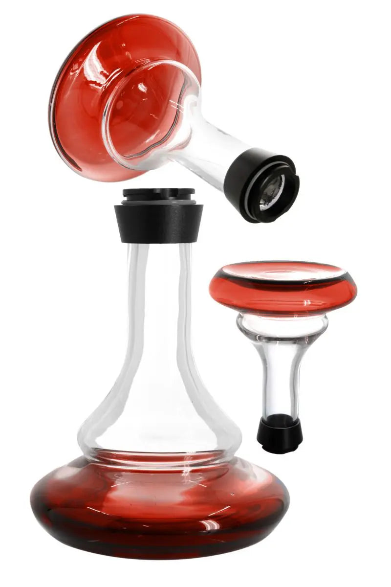 Elegante ELOX ECO Bullseye Shisha Glasbowl mit schwarzem Gewinde.