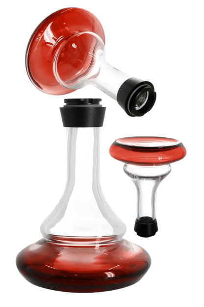 Elegante ELOX ECO Bullseye Shisha Glasbowl mit schwarzem Gewinde.