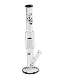 Bong Kingit aus Borosilikatglas mit 8-Arm-Perkolator und schwarzen Akzenten