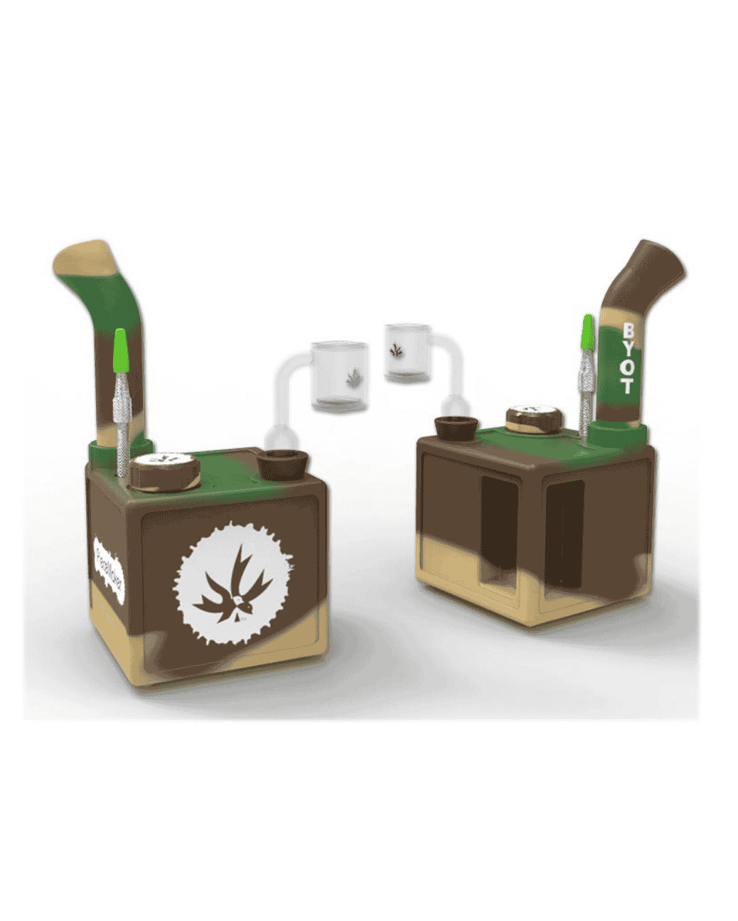 Zubehör der Kube Dab Rig Kamo, Dabber & Silikondöschen
