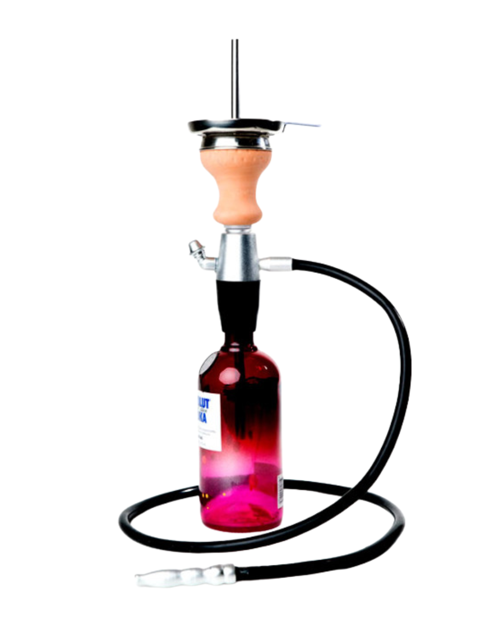 Goldene Basiseinheit der Lava Portable Shisha mit Silikonschlauch und Aluminium-Mundstück