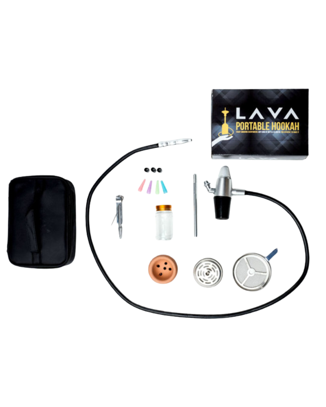 Goldener Tabakkopf mit Kamin und Adapter für verschiedene Tabakköpfe der Lava Shisha