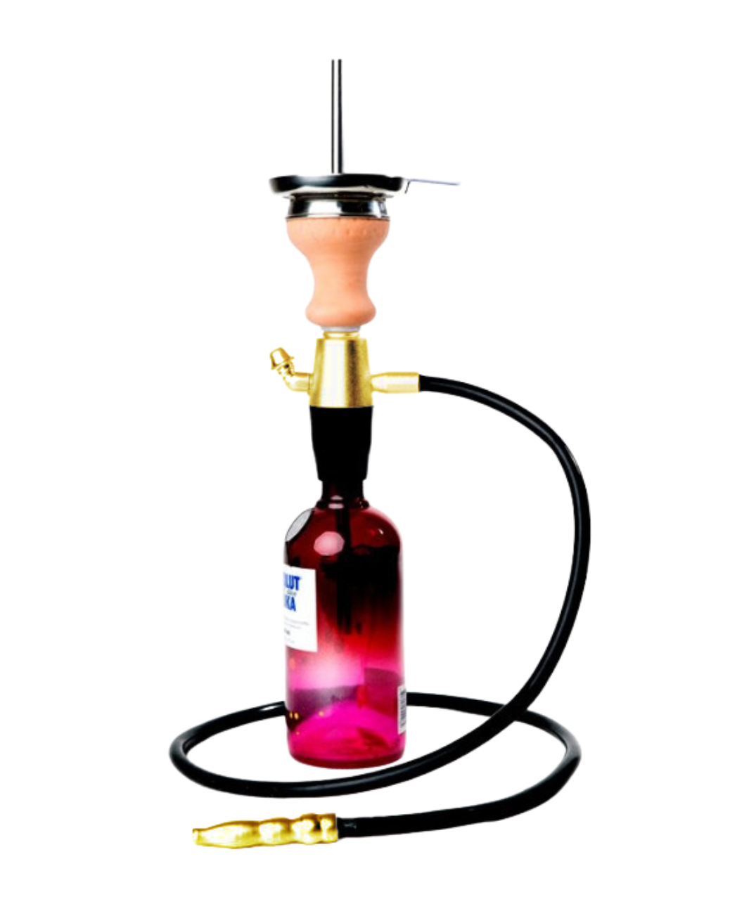 Goldenes Tauchrohr der Lava Shisha mit zwei Verlängerungen für verschiedene Flaschengrößen