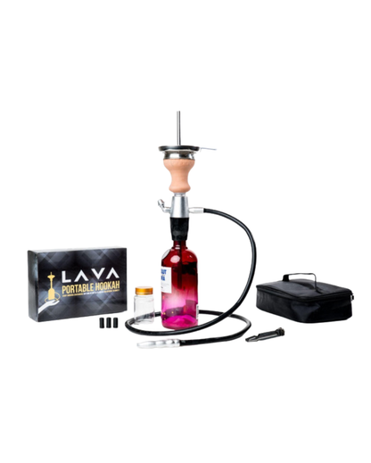 Lava Portable Shisha-Set in Gold mit allen Zubehörteilen und Tasche