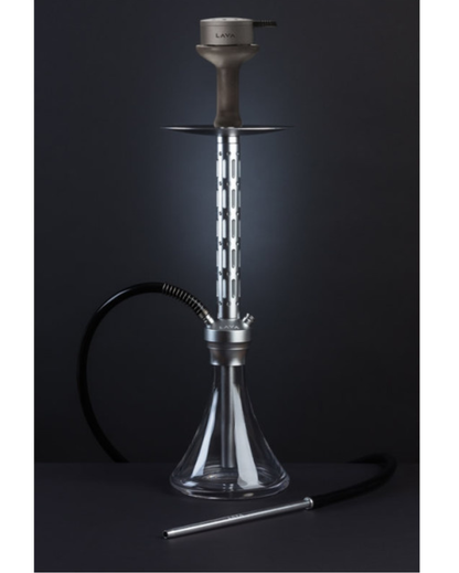 Bild des Silikonschlauchs der Lava UNITED Shisha, ausgestattet mit einem Aluminiumgriff für optimalen Komfort.